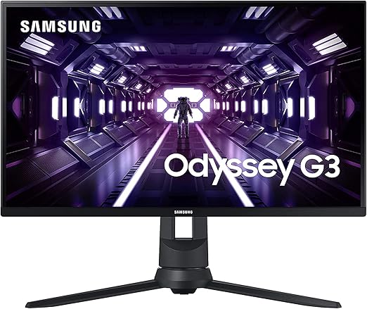 شاشة ألعاب Samsung Odyssey G3 Series مقاس 24 بوصة بدقة FHD 1080p، 144 هرتز، 1 مللي ثانية، بدون حدود ثلاثية الجوانب، متوافقة مع VESA، حامل قابل لضبط الارتفاع، FreeSync Premium (LF24G35TFWNXZA)