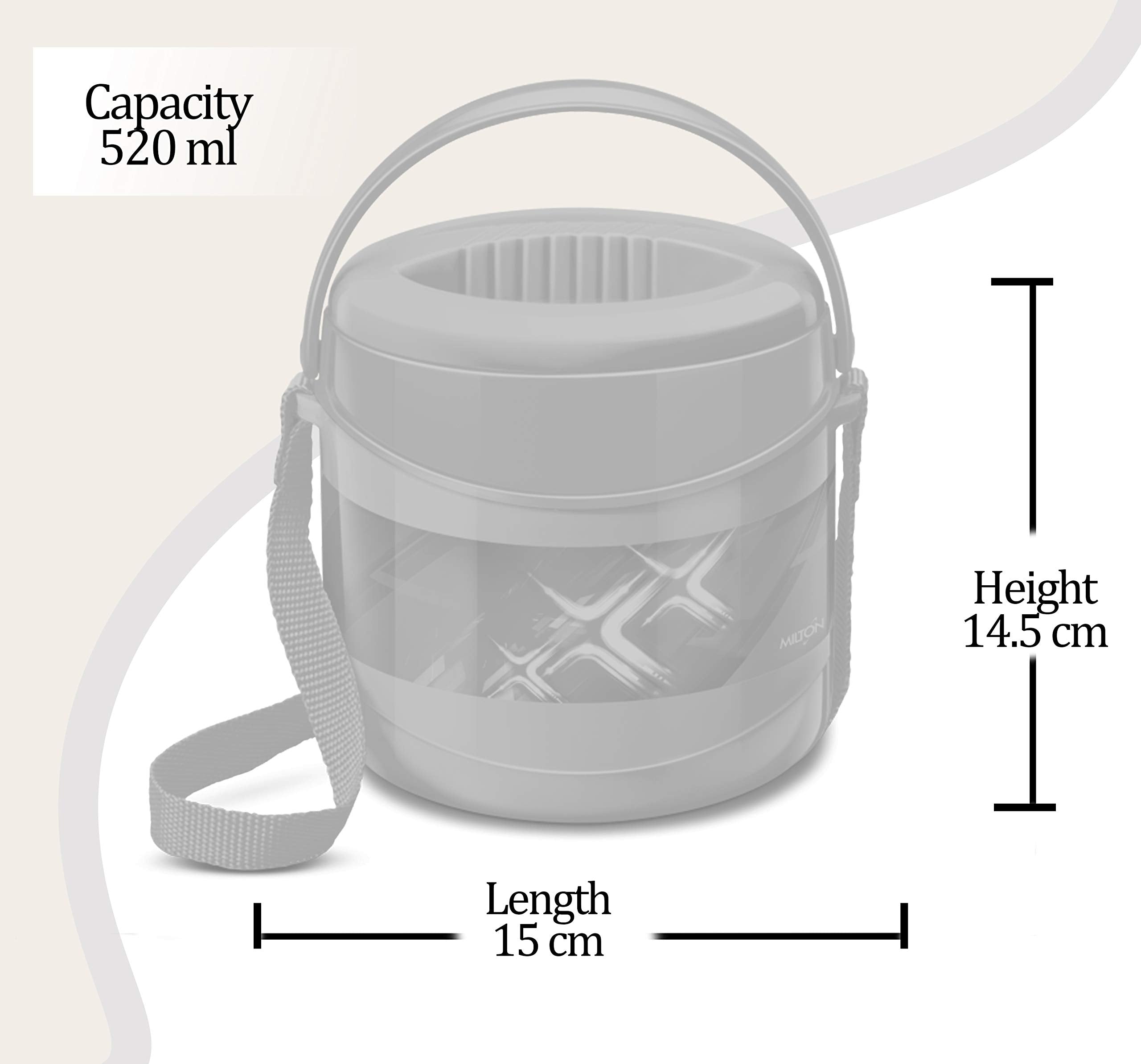 MILTON Econa Deluxe 2 Inner Stainless Steel Tiffin Box, Pink