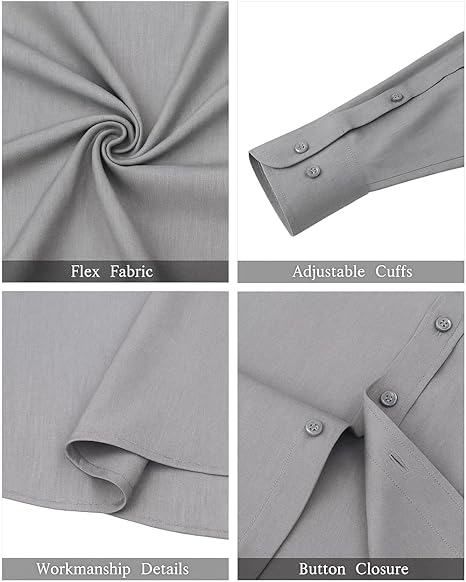 Styleville.in Men Formal Shirt Dark Grey Classic Office Wear
