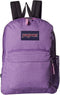 حقيبة ظهر مدرسية Jansport Prism Pink مزودة بجيوب بسحاب وشعار للبنات مع أحزمة كتف قابلة للتعديل - أرجواني