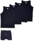 Hero Basic Men’s Set – 4 Tank Tops + 1 Free Boxer (Pack of 5) - Safqqa