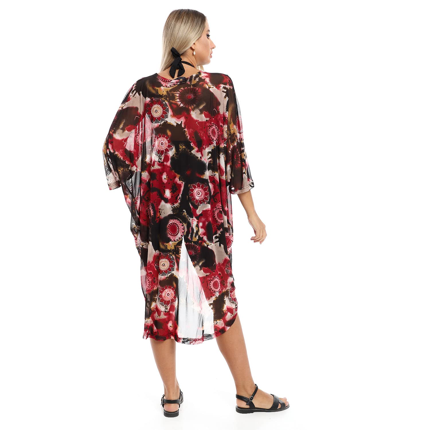 Jamila Women Self Pattern Round Collar Cover Up OUTERWEAR
