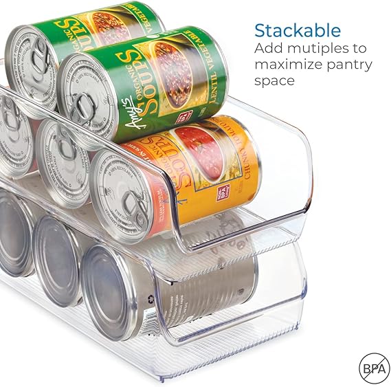 iDesign Linus Plastic Can Organizer with Lid – Clear Medium Fridge & Pantry Storage – Safqqa Egypt