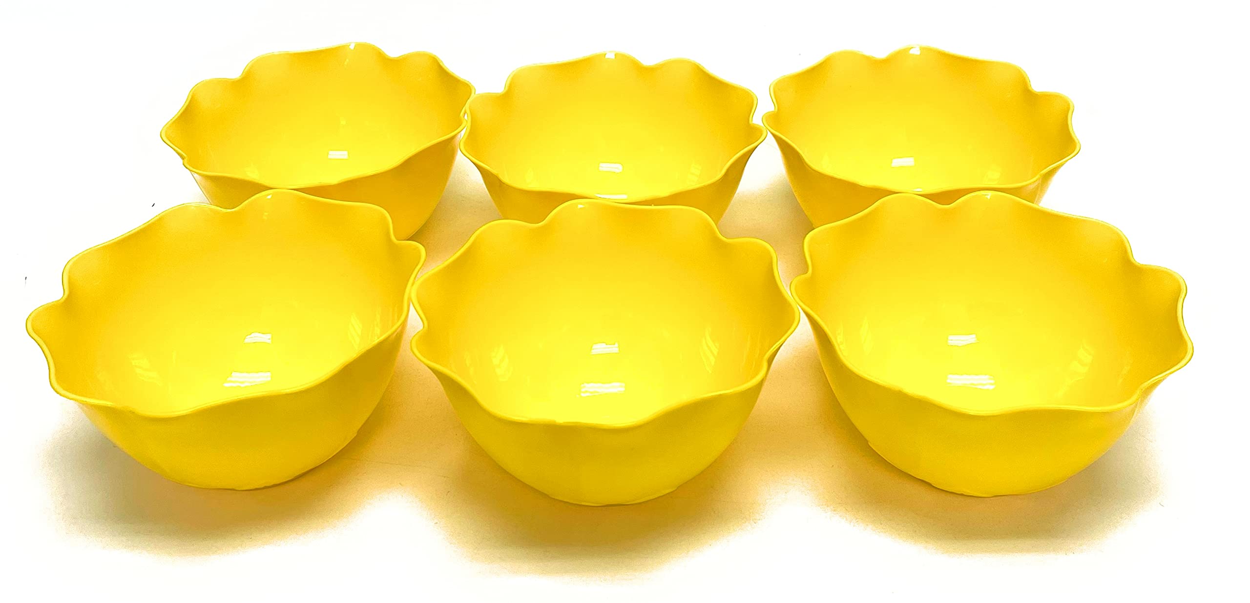 Mintra Home Reusable Bowls and Plates 6pk - Lotus Collection (Yellow, Bowl 6pk - (5.5inW x 2.75inH))