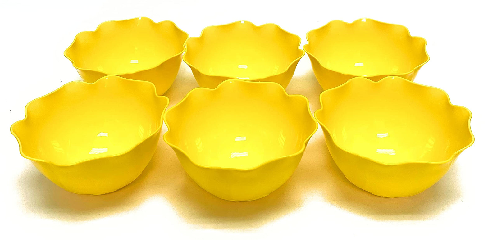 Mintra Home Reusable Bowls and Plates 6pk - Lotus Collection (Yellow, Bowl 6pk - (5.5inW x 2.75inH))