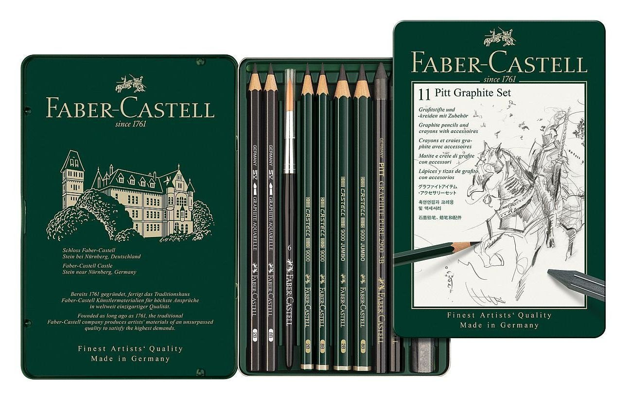FABER-CASTELL PITT GRAPHITE TIN 11/SET