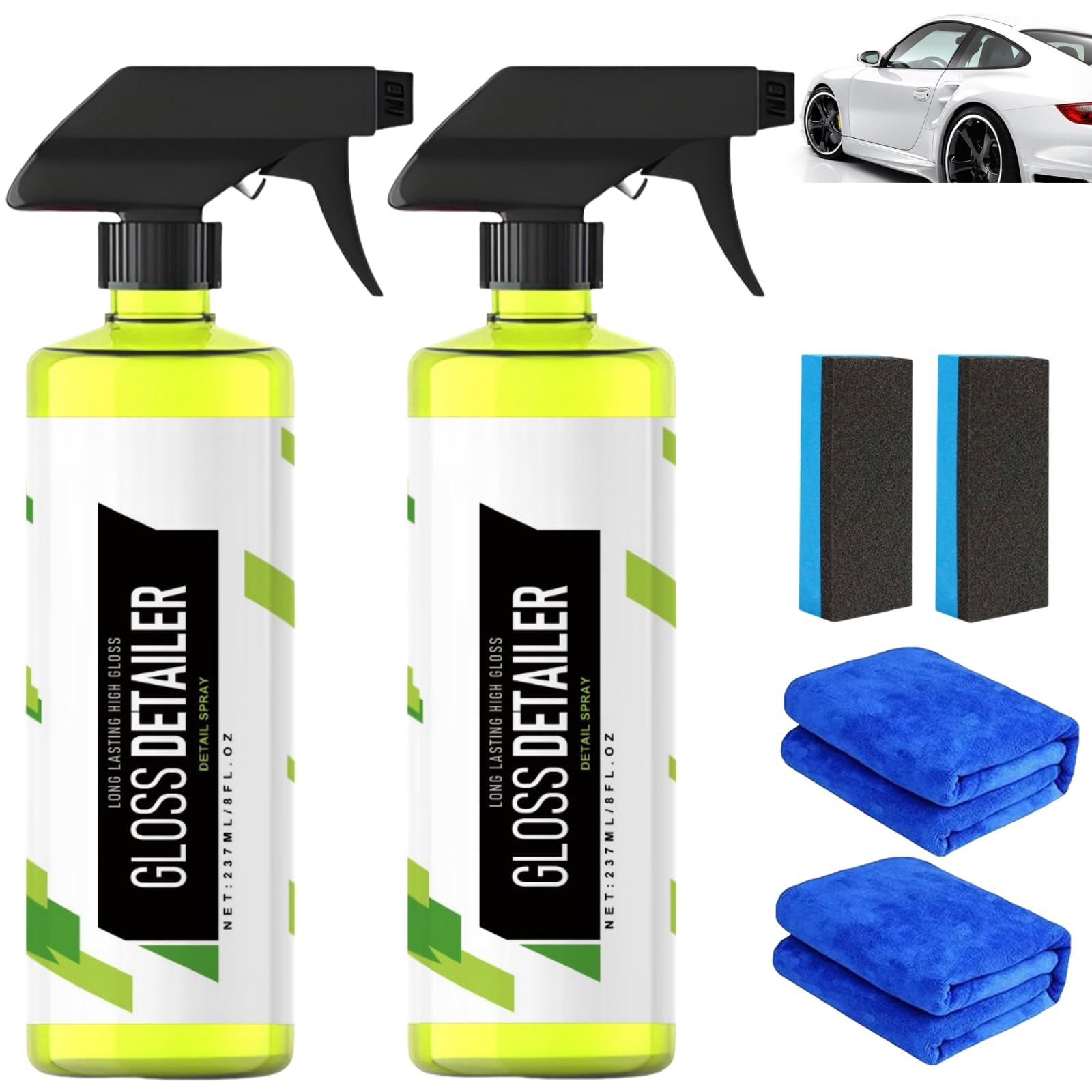 NALACAL Glass Cleaner Spray for Car, Car Glass Oil Film Stain Removal Cleaner, Glass Cleaner for Car Window, No-Streaks, Added Clarity, Tint Safe, Cleaner for Auto and Home, 2PCS - Safqqa