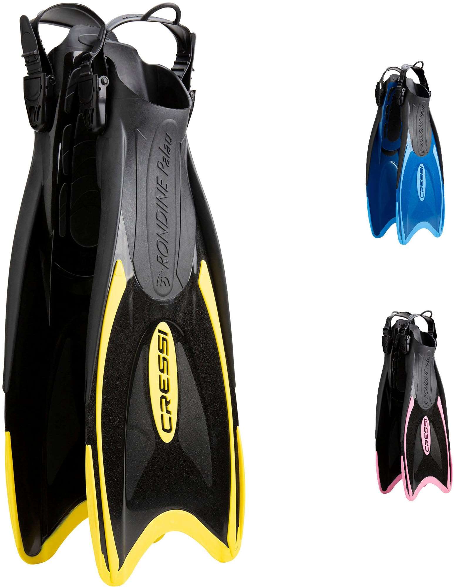 Cressi Palau Fins - Adjustable Long or Short Fins Adults and Children for Snorkelling and Swimming