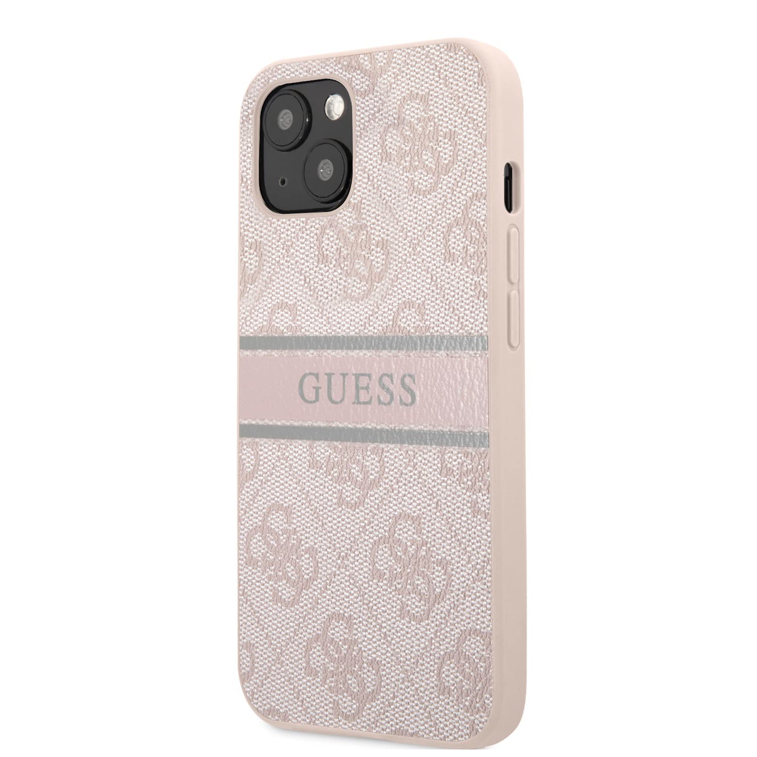 غطاء هاتف من Guess 4G مصنوع من جلد PU عالي الجودة ومتوافق مع iPhone 13 Mini (5.4"). يوفر حماية متينة ضد الخدوش والسقوط الطفيف.