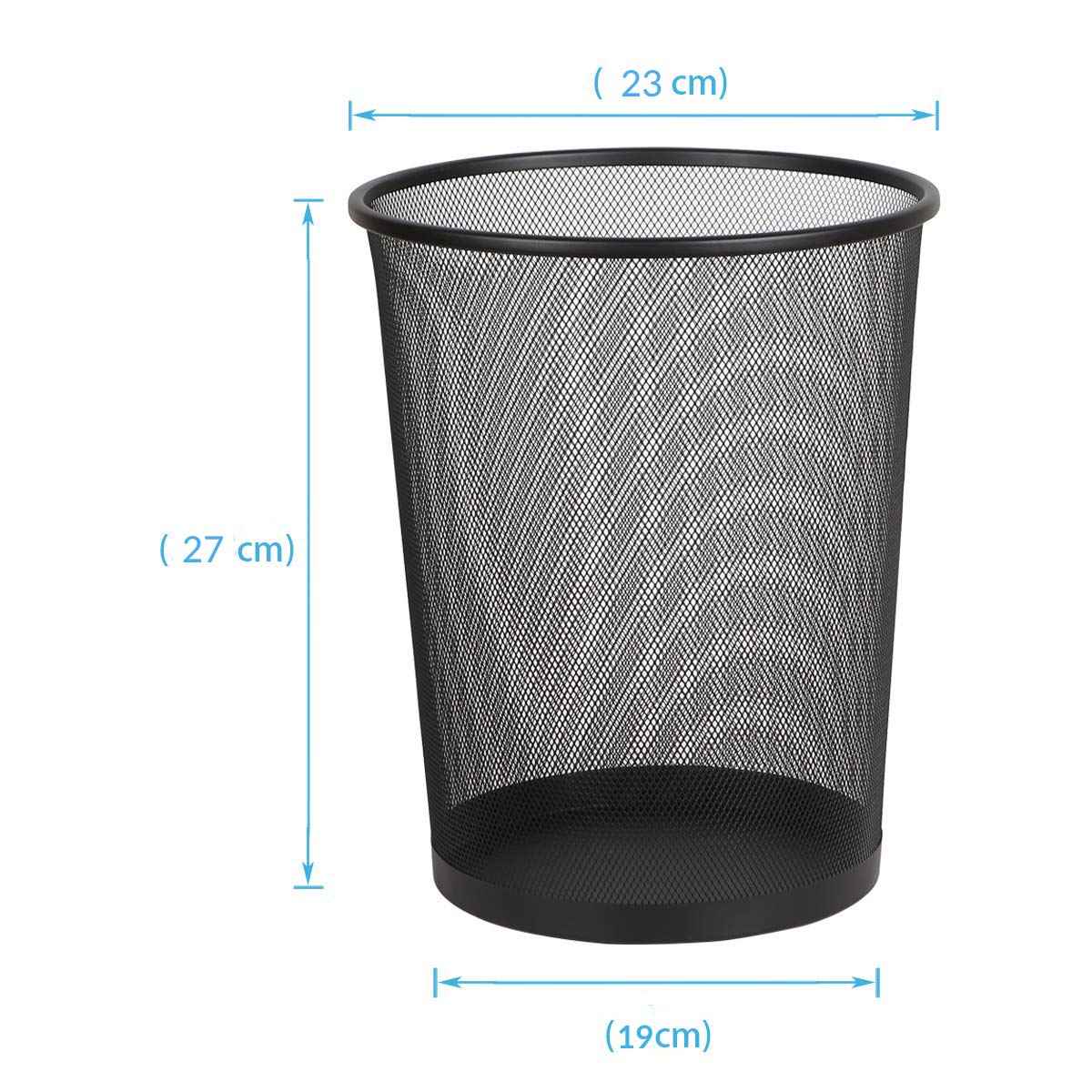 Divchi Circular Mesh Wastebasket Trash Can, Waste Basket Garbage Can Bin for Bathrooms, Kitchens, Home Offices, Dorm Rooms(BLACK) - Safqqa Egypt