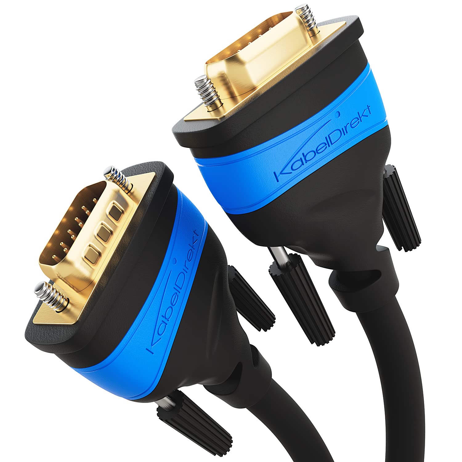 KabelDirekt – 0.5m – VGA Cable (15-pin, Full HD/1080p, 3D Capability, VGA Male to VGA Male, Connects Computers to Monitors/CRT Screens/TVs, Gold-Plated Connectors, Black) - Safqqa Egypt