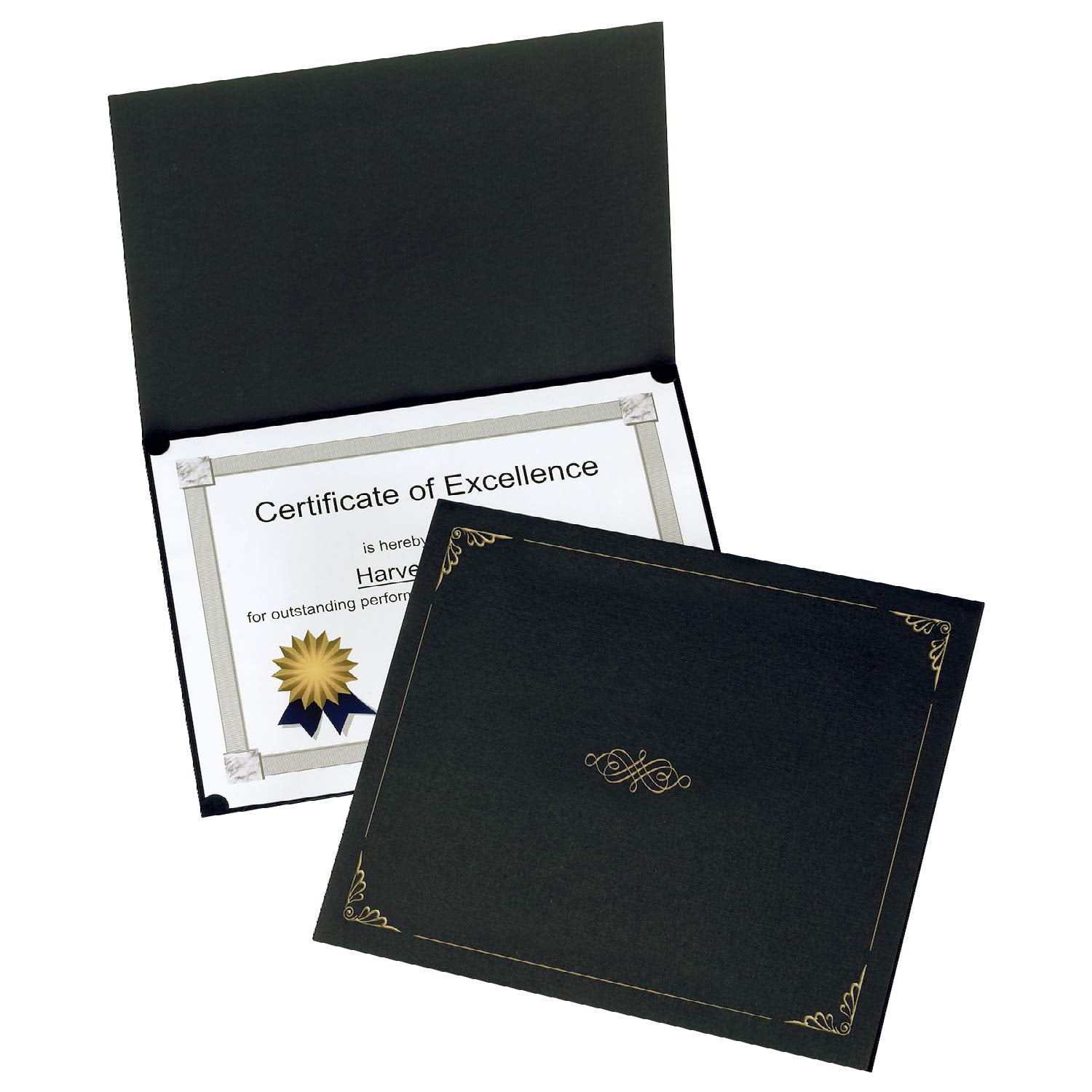 Oxford Certificate Holders & Black Diploma Covers – Letter Size, 25-Pack