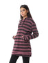Jamila Women’s Striped Drawstring Hoodie with Kangaroo Pockets