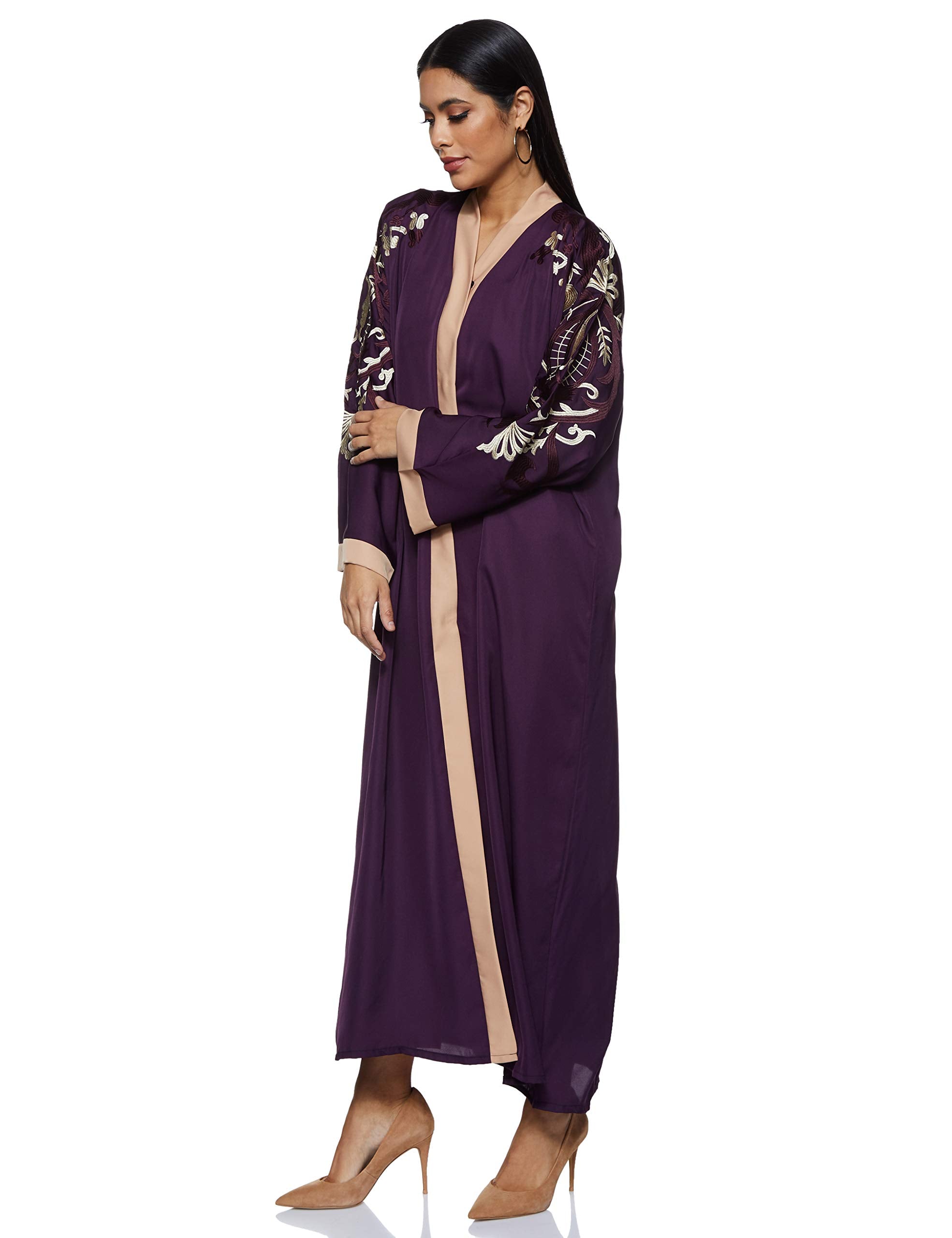 Nukhbaa Womens Purple Abaya