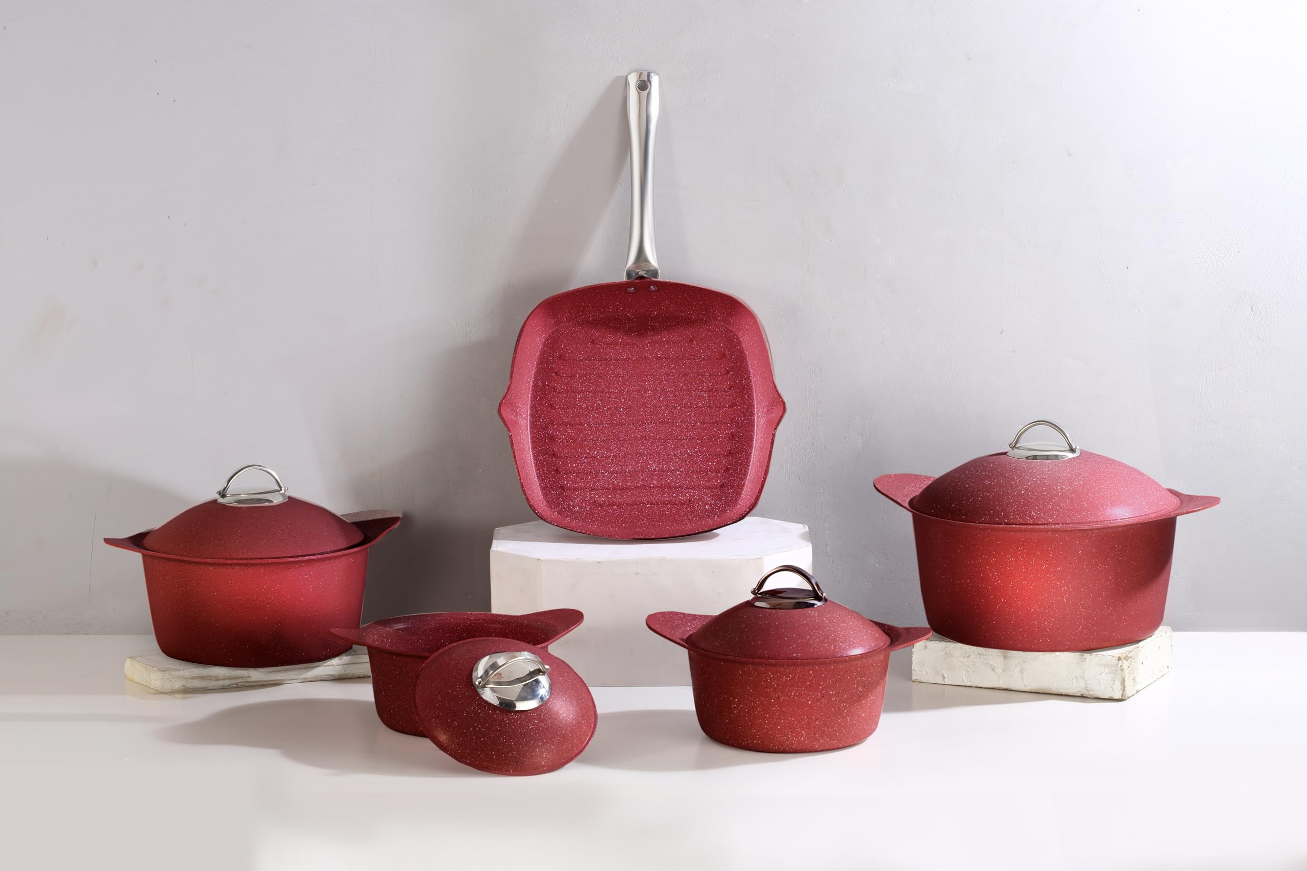 Kitchenia Steel Granite Cookware ,Set 11 pieces