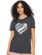 Matalan T-shirt for Women Sequin Heart Shape Short Sleeves Round Neck  classic, comfortable, and flattering.&nbsp;