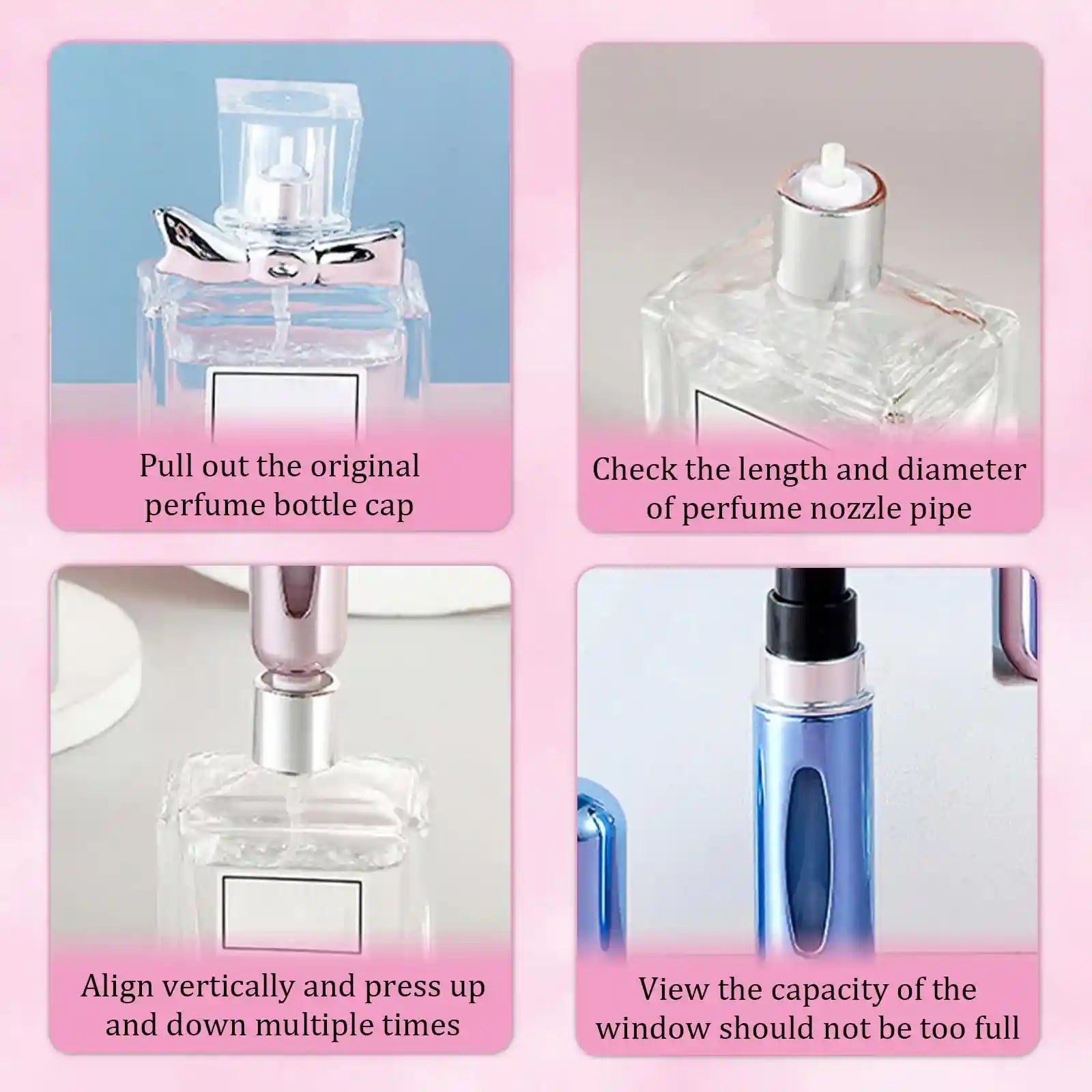 Wendergo Perfume Atomiser Refillable 5 Pcs Travel Bottle Mini ML Atomizer Spray Portable Empty Fragrance Container