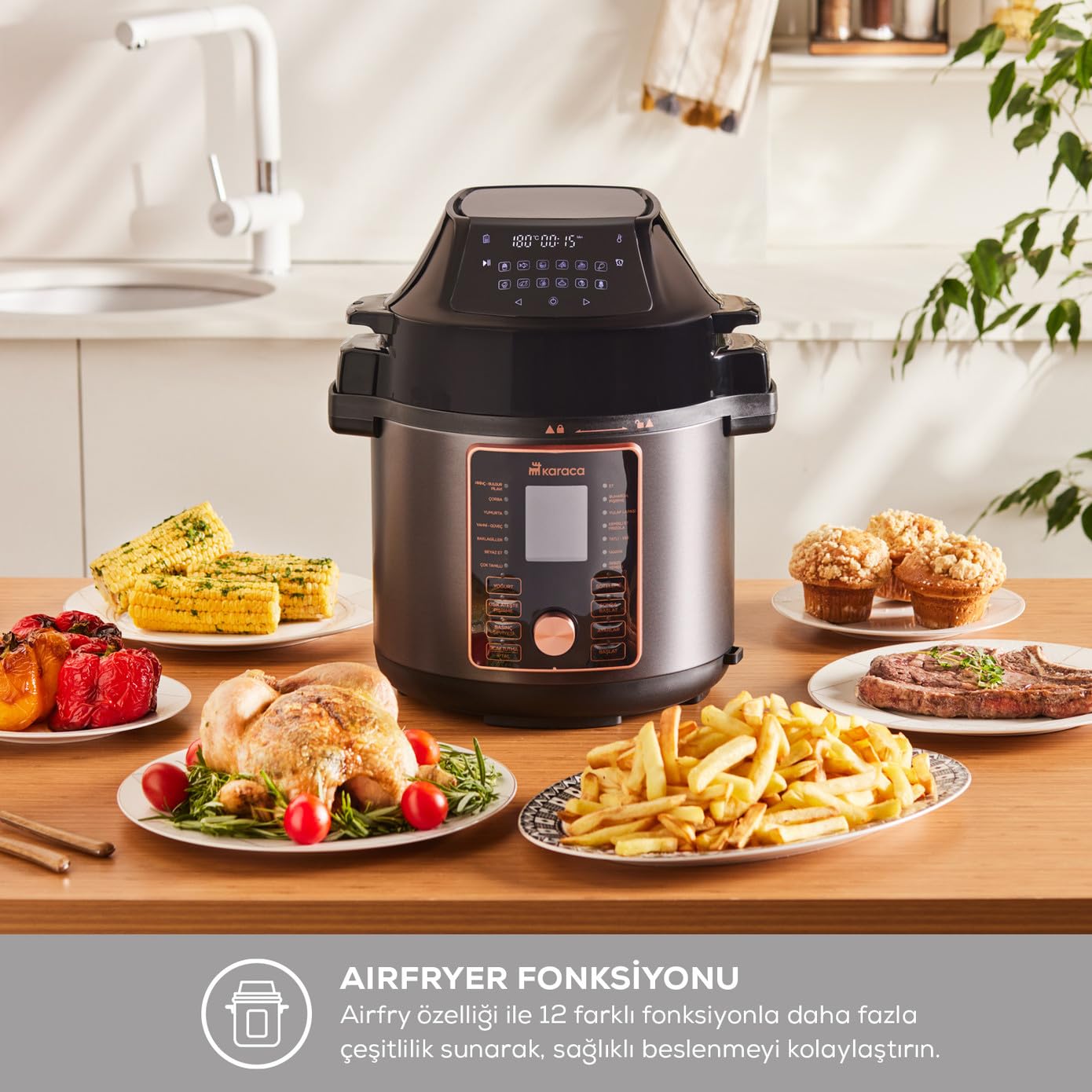 Karaca 2 In 1 Smart Multi-Purpose Electric Pressure Cooker