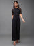 Miss Olive Women's Wine V-Neck Sleeveless Solid Wrap Regular Jumpsuit