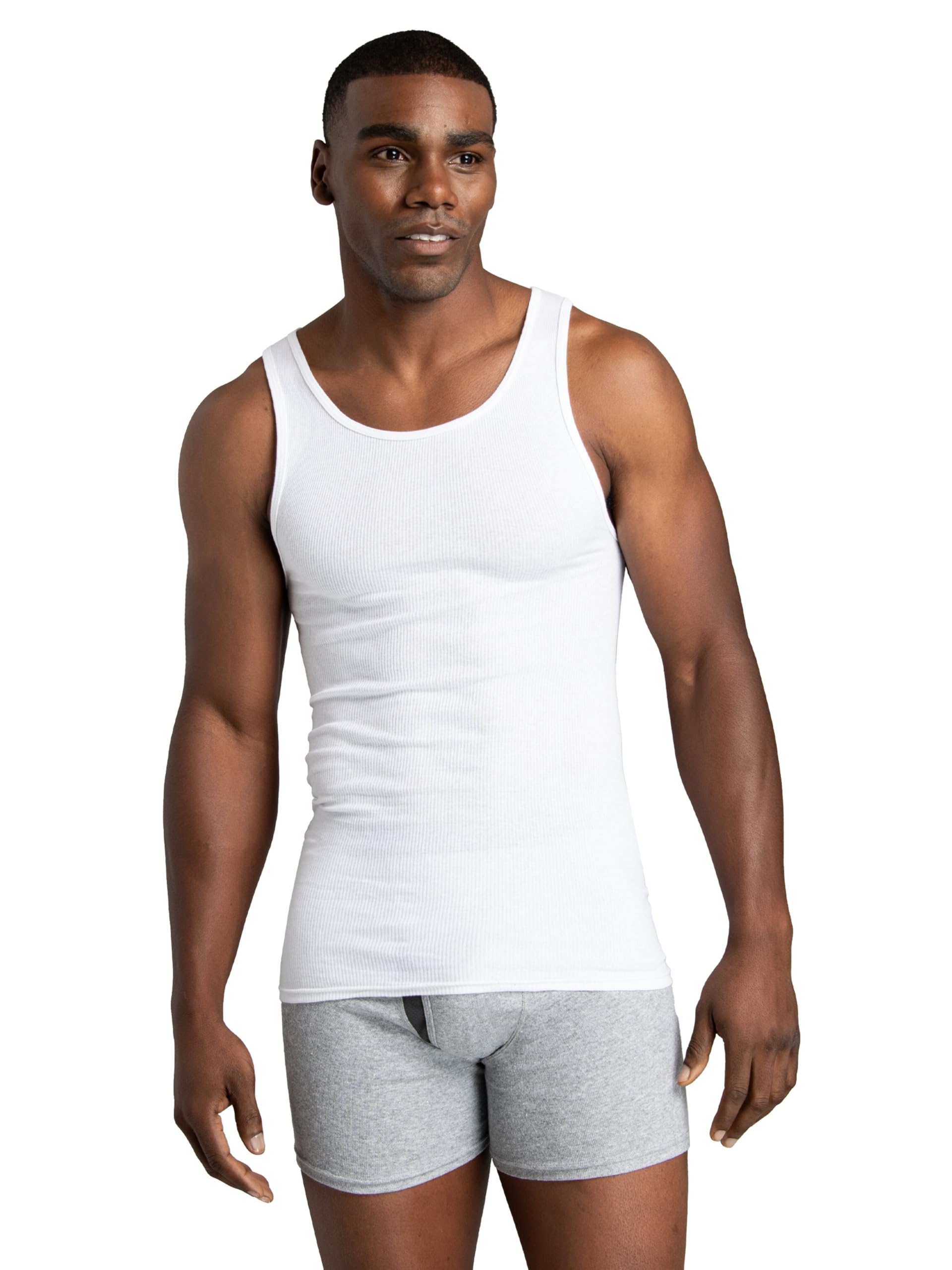 Fruit of the Loom Men's Undershirts, Pack of 6, Comfortable Everyday Basic Wear T-Shirts