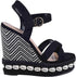 صندل Pixi Suede Shell Detail Cross Strap Wedge للنساء