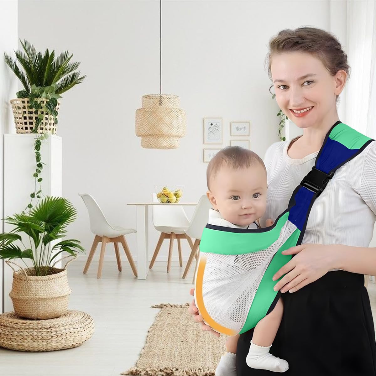 حامل الأطفال جينيريك هانسو مصمم خصيصًا من حديثي الولادة حتى مرحلة الطفولة، ليمنح الأم وطفلها الراحة والأمان. مصنوع من قطن ممشط قابل للتنفس لضمان التهوية والنعومة - بدون بوكس