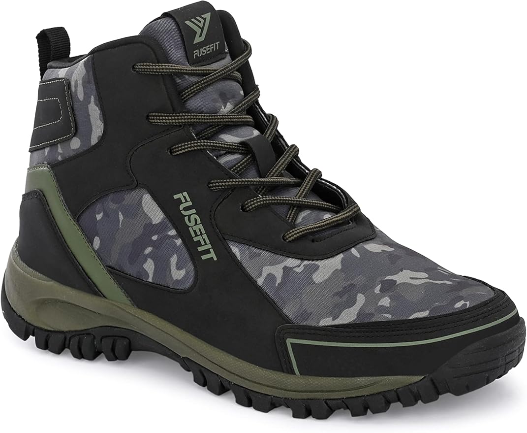 Fusefit Men Shoes Olive Black Casual Lightweight Sneakers