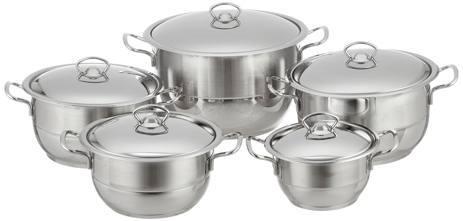 طقم حلل ستانلس ستيل 10 قطع من Cookin Aboud