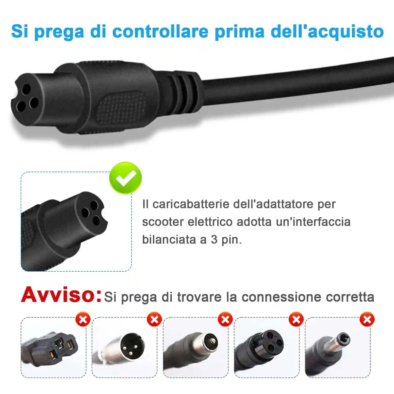 Rhitchy hoverboard charging cable, 42V 2A charger for scooter, e-scooter charger battery charging cable for electric scooter - Safqqa Egypt