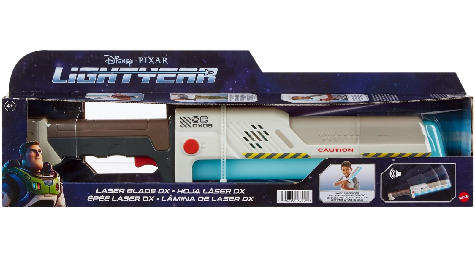 Mattel Disney and Pixar Lightyear Laser Blade DX Costume Toy, Movie-Inspired Plastic Machete with Electronic Lights & Sounds, Kids Gift Ages 4 Years & Older, HHJ59