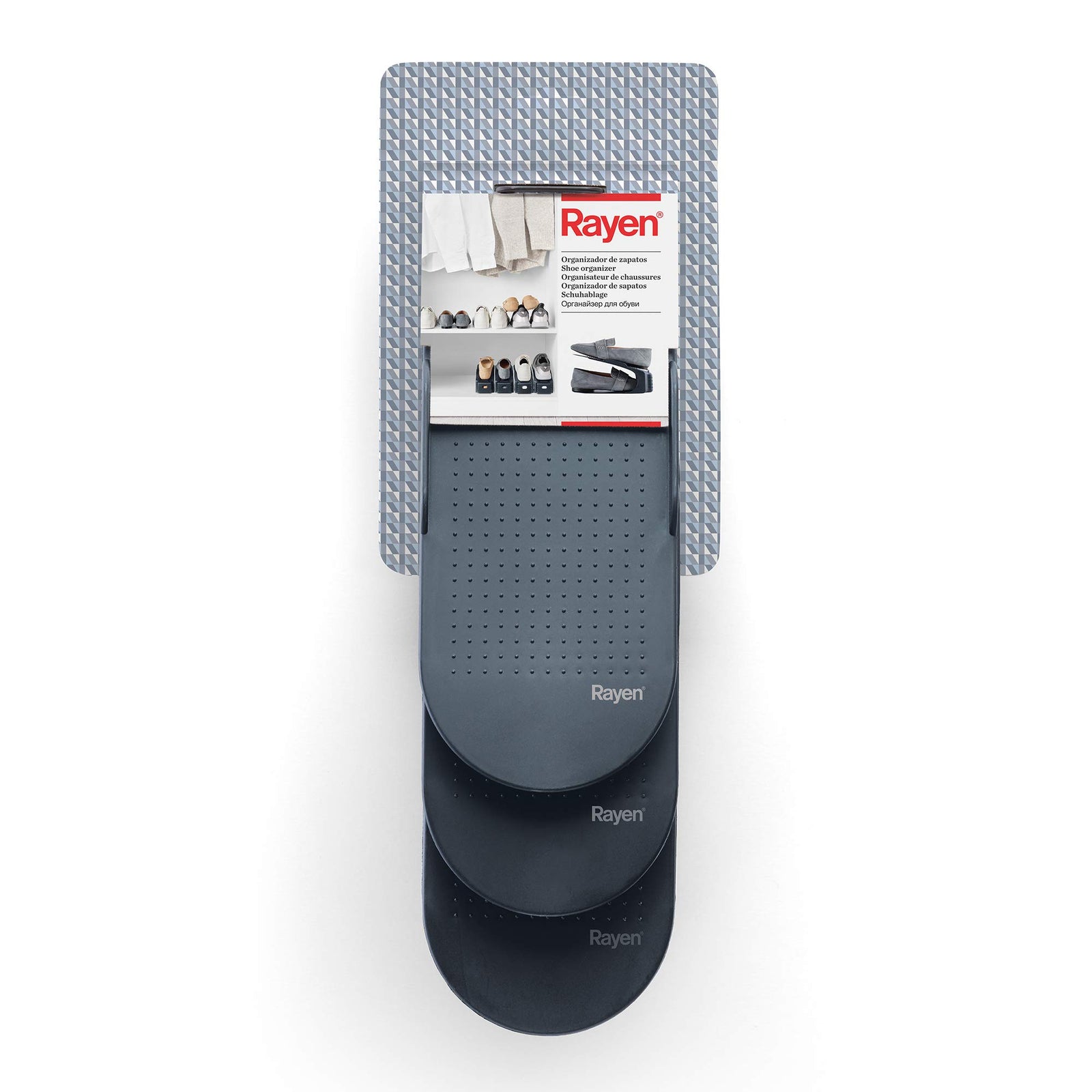منظم الأحذية من Rayen الحل الأمثل للحفاظ على ترتيب أحذيتك وتوفير المساحة. تحتوي هذه المجموعة على 3 وحدات،