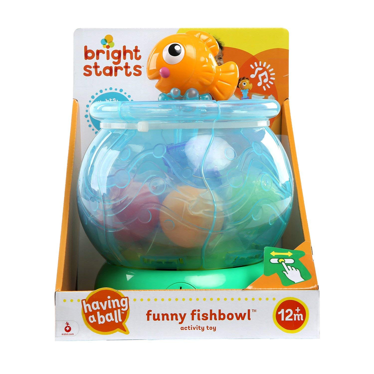 لعبة الأنشطة الموسيقية من Kids2 Bright Starts™ Funny Fishbowl™ Ball Popper مع أضواء، للأعمار من 12 شهرًا + ألعاب للأولاد، ألعاب للفتيات، هدية عيد ميلاد، هدية عيد الميلاد، النمو، المرح، للأطفال.