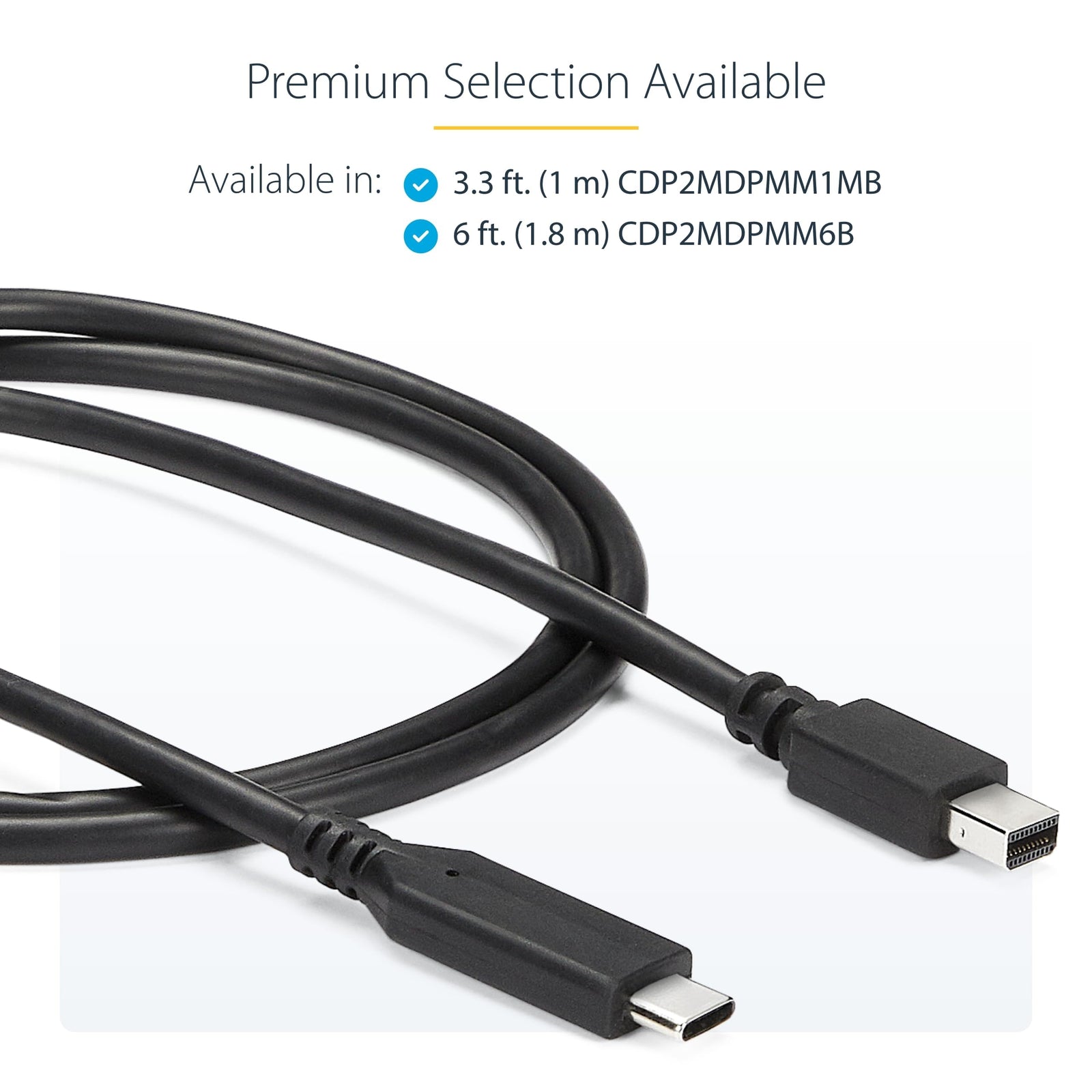 StarTech.com 6ft (1.8m) USB-C to Mini DisplayPort Cable – 4K 60Hz