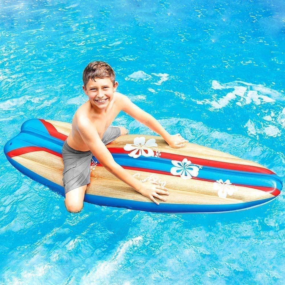 Intex Surfboard-Style Pool Float, Inflatable Lounger 1.78m x 69cm, Durable Water Pool Float – Safqqa Egypt