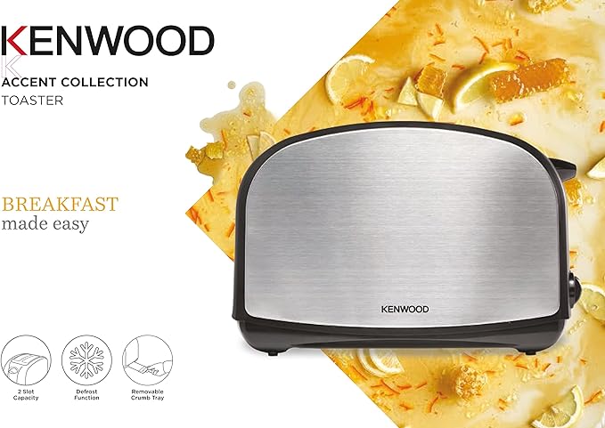 Kenwood 2 Slice Bread Toaster Black Silver TCM01.A0BK – Safqqa Egypt