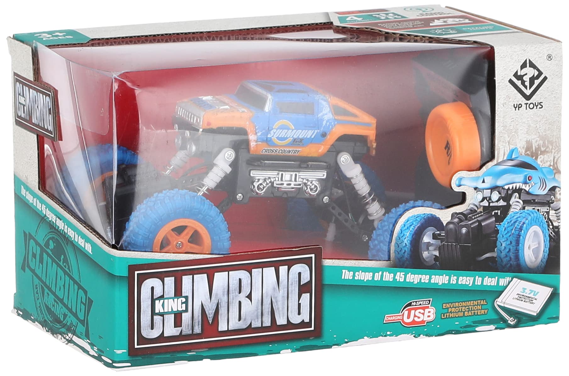 Climbing king car - rock climbing car - 27mhz high speed , with remote control - included charger , orange * blue