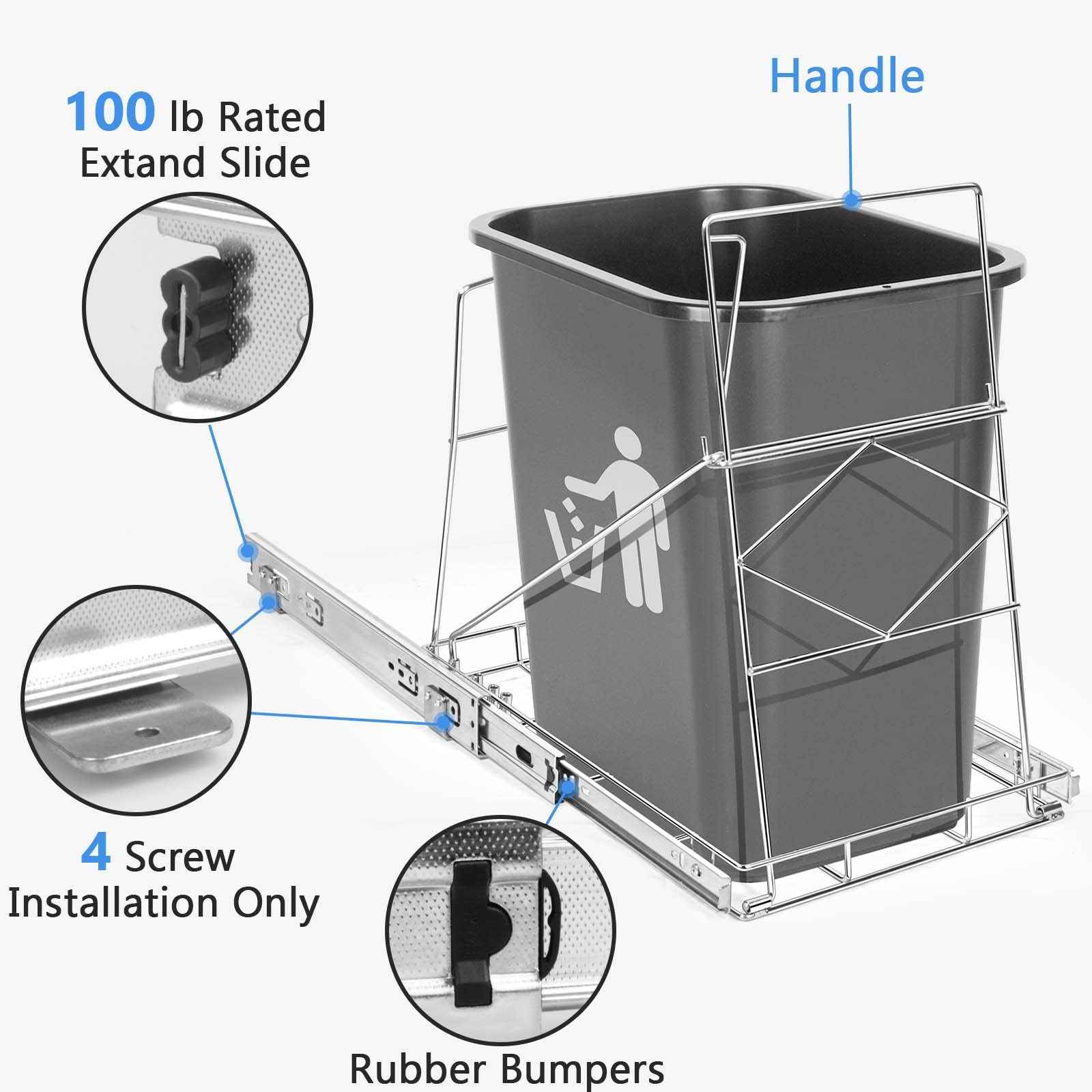 سلة القمامة Harhana القابلة للسحب تحت الخزانة هي حل عملي للحفاظ على نظافة وتنظيم المطبخ. مصنوعة من الفولاذ المقاوم للصدأ المتين، وتتميز بآلية سحب كاملة لتسهيل الوصول وتشغيل سلس – Safqqa Egypt
