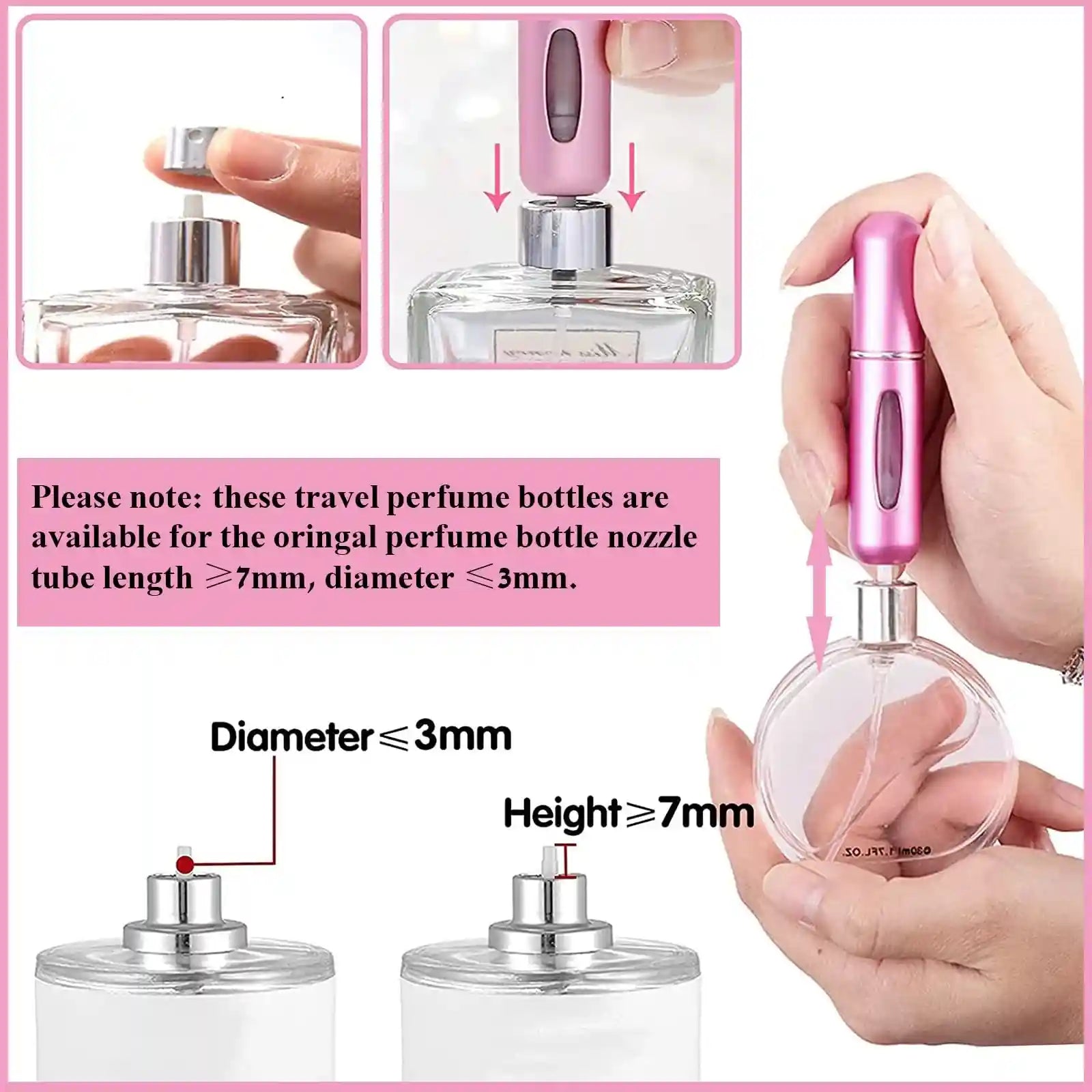 Wendergo Perfume Atomiser Refillable 5 Pcs Travel Bottle Mini ML Atomizer Spray Portable Empty Fragrance Container – Safqqa Egypt