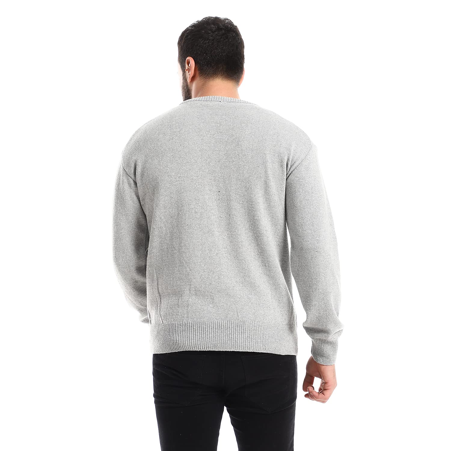 Andora mens V-Neck Knitted Solid Pullover Sweater