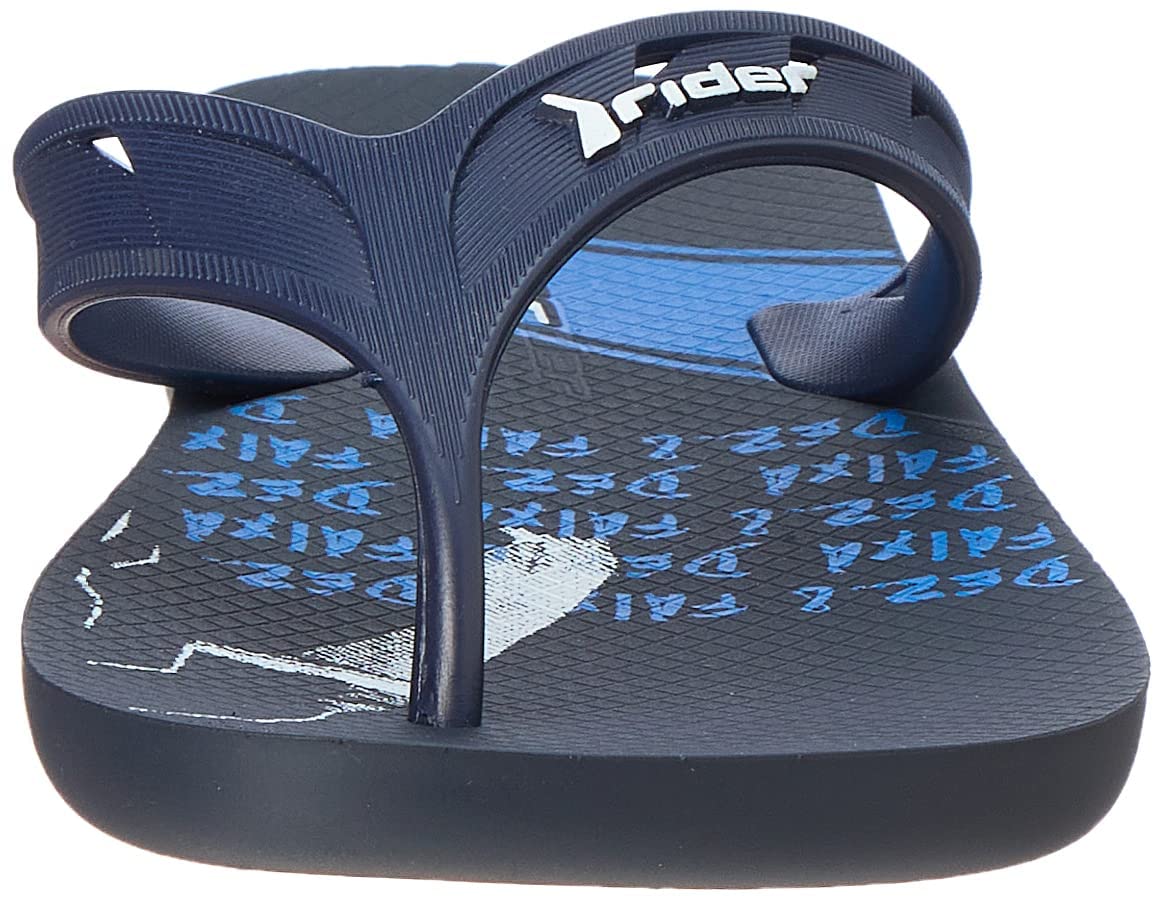 Rider Rubber Flip-Flop with Soft Padding - Black/Blue/White