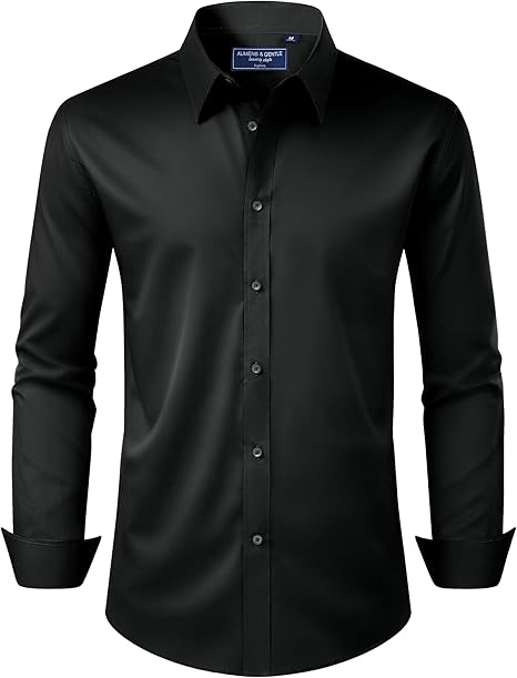 Alimens & Gentle Men Button Down Shirt Black Classic Fit – Safqqa Egypt