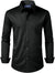 Alimens & Gentle Men Button Down Shirt Black Classic Fit
