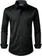 Alimens & Gentle Men Button Down Shirt Black Classic Fit