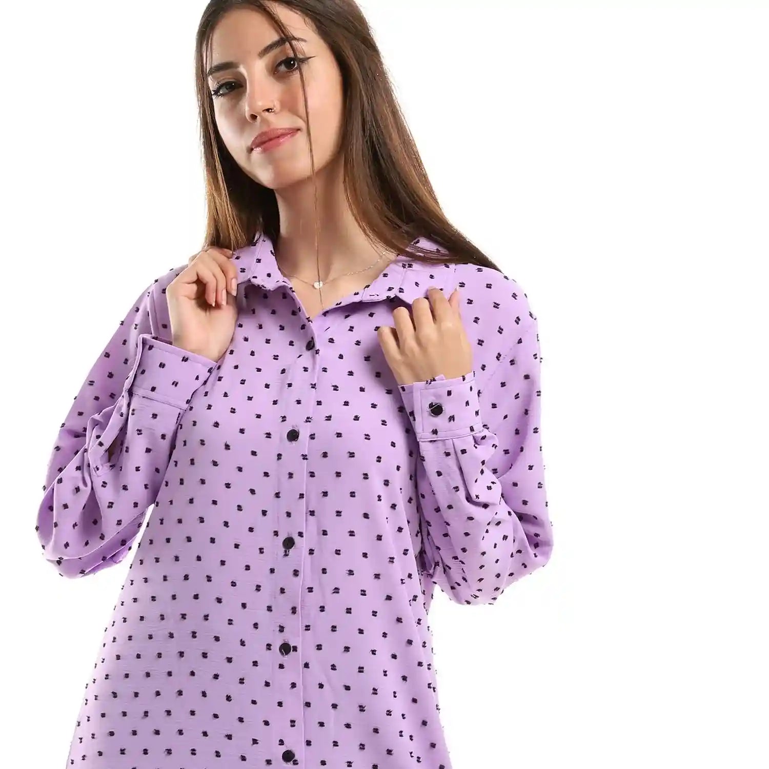 Jamila Women Self Stitches Tunic with Sided Slits - Safqqa Egypt