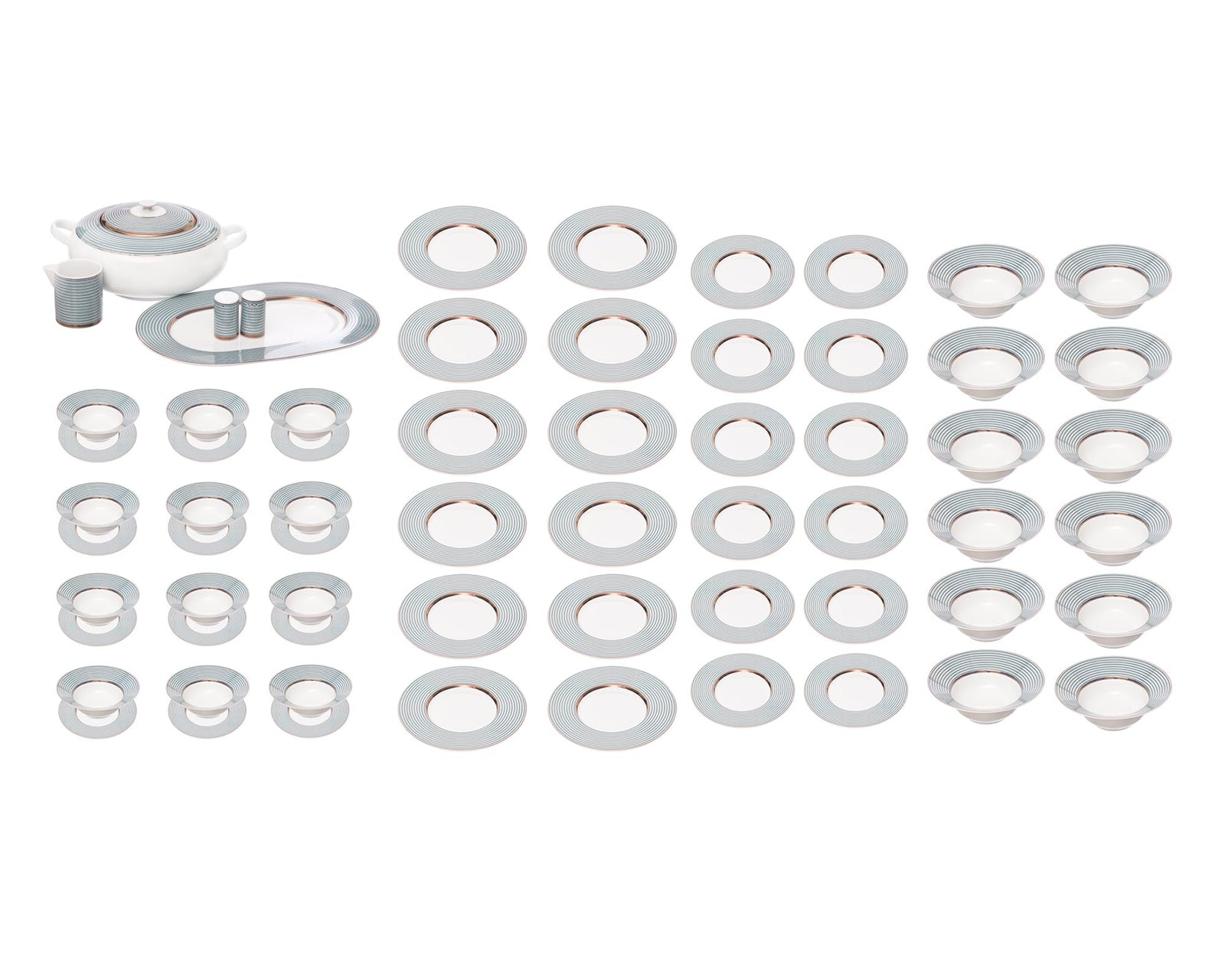 Porland Porcelain Seal Dinner Set - Set of 55