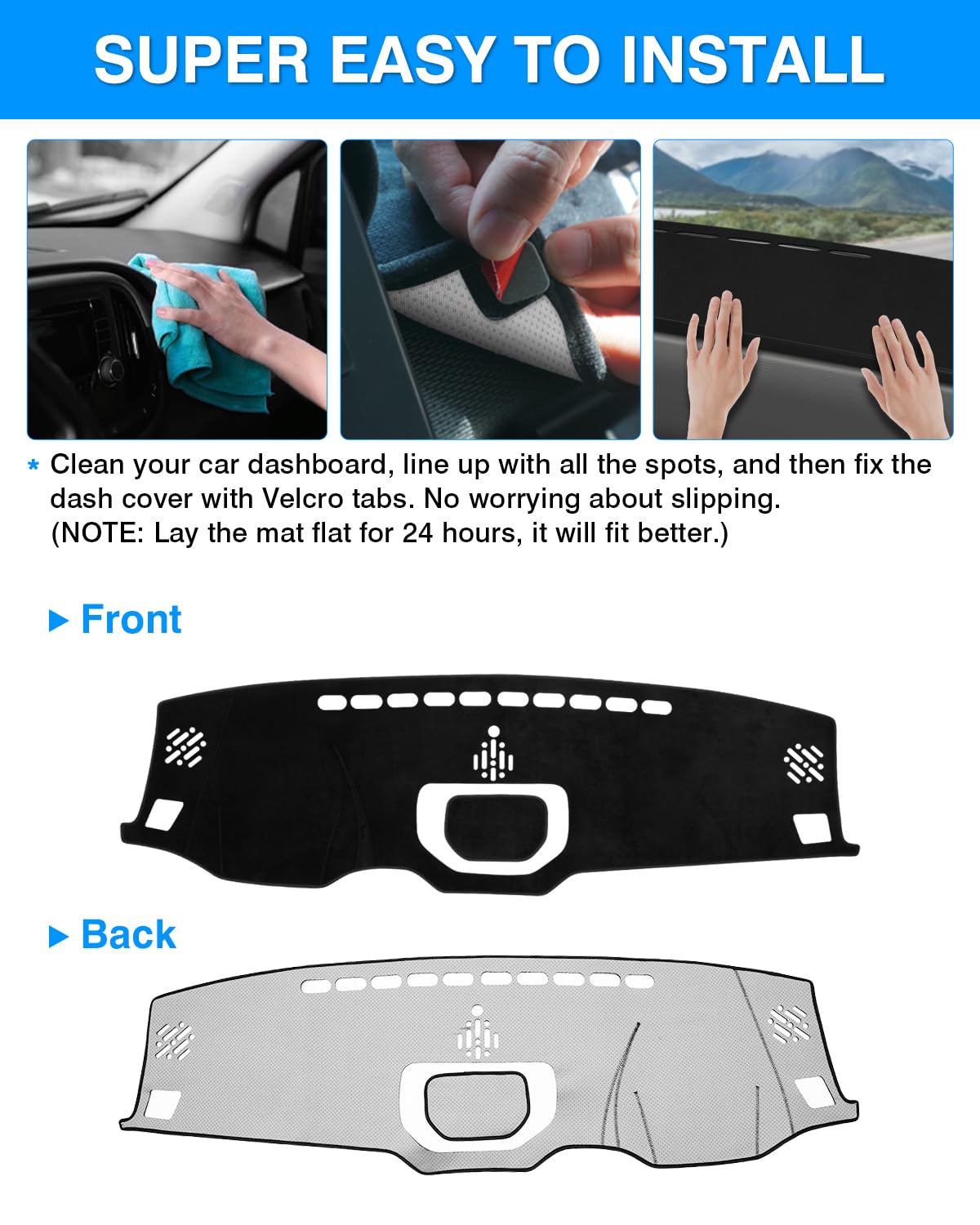 Autorder Flannel Dashboard Cover Mat for Toyota Tundra (2014–2021)