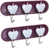 Bager 2-piece plastic hanger set, heart shape, 3 hooks (18 * 6.5 * 2cm) - Safqqa