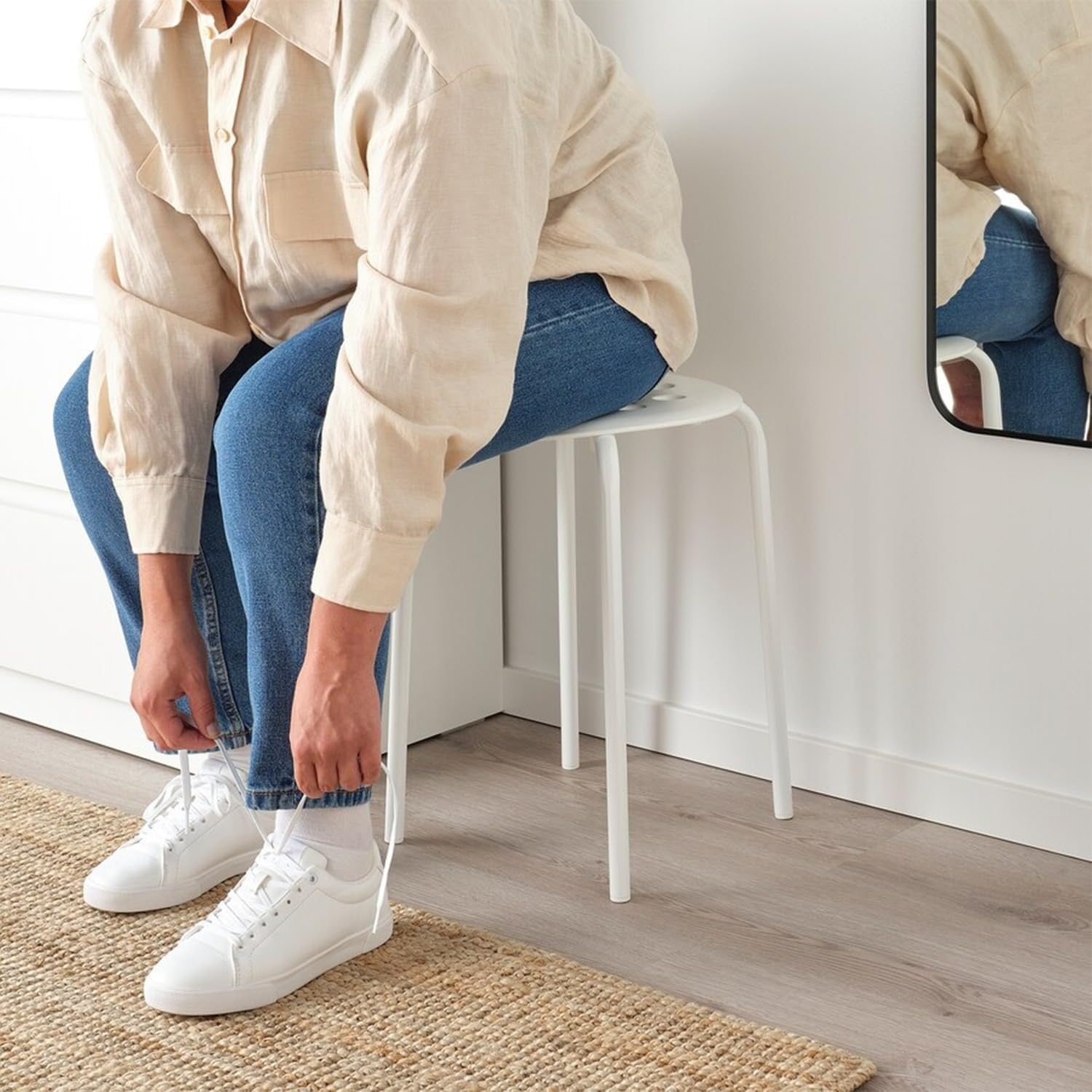 SKY-TOUCH Marius Stackable Stool – Durable Plastic & Steel