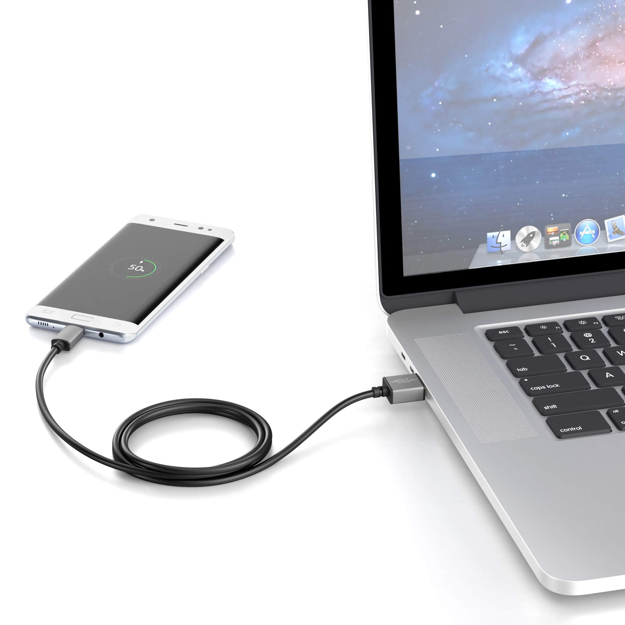 KabelDirekt - سلسلة PRO - كابل شحن سريع USB A 3.0 إلى USB C - مزامنة بيانات فائقة السرعة وشاحن USB C - أسود/رمادي فلكي - حزمة من 3 (0.5 م + 1 م + 2 م)