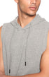 34 by Amr Diab Cotton Kangaroo-Pocket Sleeveless Hoodie for Men